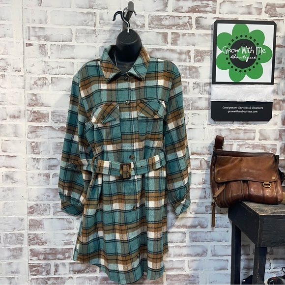 entro Jackets & Blazers - Entro Green Brown Utility Jacket large